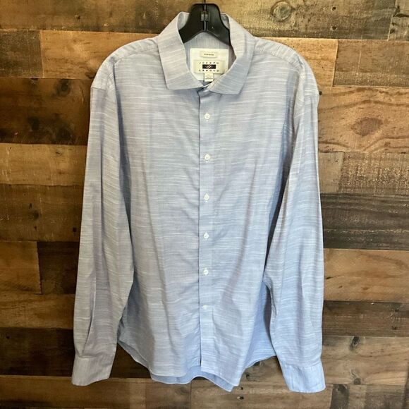 Joseph Abboud Shirt Collar Button Down Cotton Blue White Non Iron Mens Size XL - Picture 8 of 8